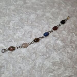 Elegant Multi-Stone Silver Bracelet